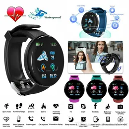 D18 Smart Watch Uomo Donna Pressione sanguigna Cinturino rotondo Orologi sportivi impermeabili Fitness Tracker per telefono Android Ios