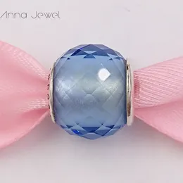Braccialetti con ciondoli fai-da-te gioielli Pandora Murano distanziatore per creazione di braccialetti blu Petite Facets distanziatore per donna uomo regali di compleanno festa di nozze 791499SBQ