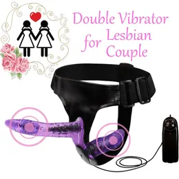 Strapon Multisiped podwójne wibratory z podwójnym dildo dla kobiet lesbijki na seksowne zabawki Kobieta para gier erotycznych