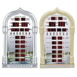 Digital Home Decor Gift Azan Clock Mosque Ramadan Muslim Prayer Islamic Music Playing Time Reminding Calendar LED Home Decor 201222