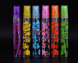 500 sztuk / partia Szybka Wysyłka 10ml Drukuj Róża Perfumy Butelki Spray Atomizer Puste szkło Refillable Mini Butelka Free F050709