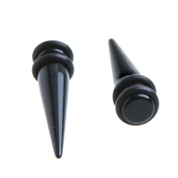 1.6mm-18mm Magnetic Fake Ear Taper Bår Black Pointed Cone Expander Vortex Auricle Piercing Jewelry