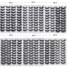 New 20 Pairs 3D Mink Eyelashes Pack Faux Mink Lashes Natural Curly Long Eye Lash Extension Full Strip False Eyelash Set For Makeup Beauty