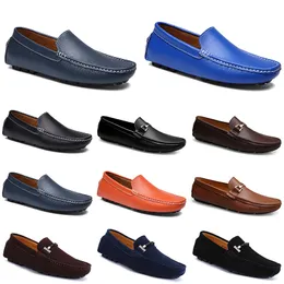 Leder Doudous Herren Freizeit-Fahrschuhe Atmungsaktive weiche Sohle Light Tans Schwarz Marineblau Weiß Blau Silber Gelb Grau All-Match-Outdoor-Cross-Border-Schuhwerk