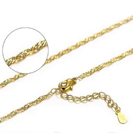 Silver Color Necklace Yellow Gold Color Water-wave Chain Necklace For Women collares