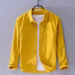 Nowy Design Marka Suehaiwe Koszula z długim rękawem Mężczyźni Moda Żółte Koszule Dla Mężczyzn Casual Trend Camiseta Camisa Koszulka G0105