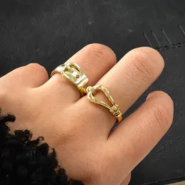Klaster pierścienie Punk Ze Stali Nierdzewnej Dla Kobiet Geometryczne Otwarte Palcowe Ring Oświadczenie Lock Charms Damska Łańcuch Biżuteria Prezent