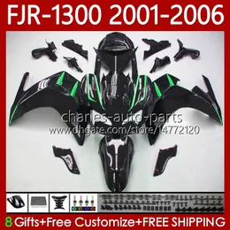 Корпус OEM для Yamaha FJR-1300 FJR 1300 A CC 2001 2002 2003 2004 2005 2006 CUDLEWORK 106NO.75 черный зеленый FJR1300A FJR-1300A 01-06 FJR1300 01 02 03 04 05 06 Moto Cating