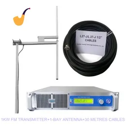 YXHT 1000W 87,5-108MHZ FM Radio Transmissor Estação de Antena de 1-Bay 30 metros Cabos Frete grátis de longo alcance
