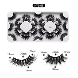 18ペア/セットFaux Mink Eyelashes Fake 3Dミンクラッシュ厚いフルストリップラッシュ残酷な無料の偽まつげの再利用可能な偽まつげの化粧