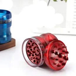 Creative Concave Convex Metal Grinder Flat Tooth 63mm Five Layers Transparent Cheap Cigarette Grinders