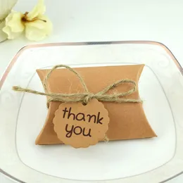 Candy box thank you wedding Candy box retro kraft paper DIY creative pillow wedding gift Christmas Box HH9-3726