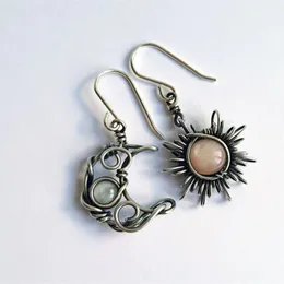 Bohemia Sun And Moon Earrings Silver Color Crystal Dangle Earrings Women Female Boho Fashion Jewelry Gift for Her