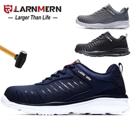 Larnmern erkek güvenlik ayakkabıları iş çelik toe rahat hafif nefes anti-smashing anti-delinme inşaat ayakkabı Y200915