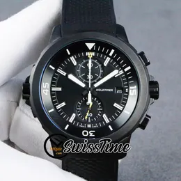 Sprzedaż NOWOŚĆ IW379502 kwarc chronograf męski obserwuj czarny pokrętło Stopwatch Pvd czarny obudowa stalowa czarna gumowa pasek zegarki stiw Swisstime