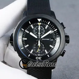 بيع جديد IW379502 Quartz Chronograph Mens Watch Black Dial Stopwatch PVD Black Case Steel Black Rubber Strap Watches Stiw Swisstime