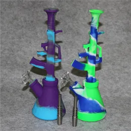 silicone bong kits beaker smoking water pipes hookah unbreakable hookahs filter glass bongs dar rig