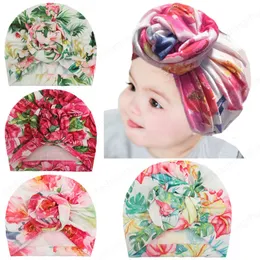 New Infant Baby Hat Kids Flower Knot Hat Caps Children Skull Cap Colorful Florals Turban Hats