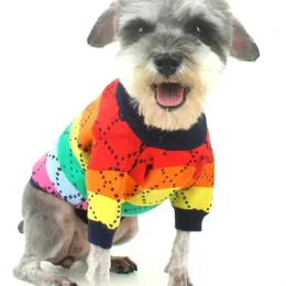 Цветное домашнее животное дизайнерские дизайнерская одежда для собак Симпатичные свитера щенка Классиклетнее роскошные собаки одежда домашние животные мода зима вязание собаки одежда