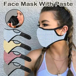 Designer Plaid Print Face Masks PM2.5 Filter With Paste Unisex Adult Breathable Mouth Cover Outdoor Windproof Dustproof Cycling Masks