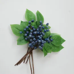 Artificial Flower Big Leaf 12 Fruit Green Plant Christmas Decoration Foam Berry Short Branch String Bean Branch Foam Flower