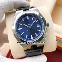 Alta qualità NUOVO Overseas 4500V/110A-B128 Orologio da uomo automatico Quadrante blu Cassa in argento Orologi sportivi da uomo Orologi con cinturino in pelle