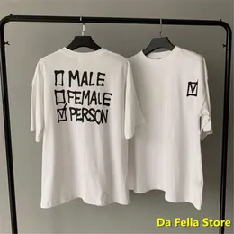 Bianco VETEMENTS Tick PERSON T-shirt Uomo Donna MASCHIO FEMMINA Stampa VETEMENTS T-shirt Colletto ricamo VTM Top VTM Tee X1214