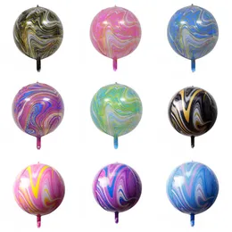 22-calowy Marmurowy Balon Aluminium Folia Balloon Rainbow Tie Dye Ślubne Baby Shower Urodziny Party Wielkanocne balony