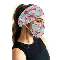 2020 Bottone esplosivo europeo e americano Stampa natalizia Fascia per capelli moda femminile Maschera per capelli Fitness Yoga Foulard sportivo