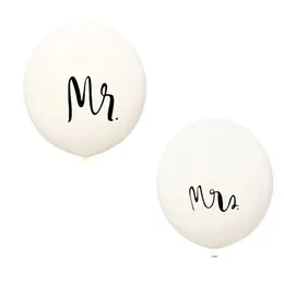 Party Supplies Wedding Decorations 36 Inch Mr. & Mrs. White Latex Balloons for Outdoor Indoor Photo Shoot Engagement Party XBJK2202