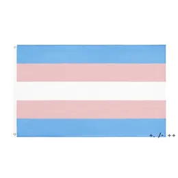Rainbow Flag Banner 3x5fts 90x150cm LGBT Pride Transgender Flaga lesbijka gejowska biseksualna panieńska gotowa BBF14189