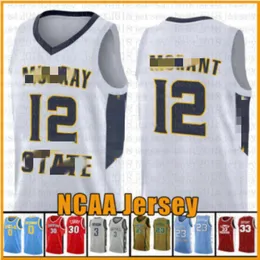 Gold Ja 12 Morant Murray State Racers University Jerseys 35 Kevin Jarrett 23 Cuer Durant NCAA Colloege Basketball Jersey Awfeesr