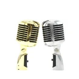 Professional Wired Vintage Classic Microphone Top Quality Dynamic Moving Coil Mike Deluxe Metal Vocal Old Style Ktv Mic