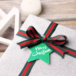 220 meter 10mm Bredd God Julgrön Ribbon Snowflake Print Glitter Fabric Ribbons Wrap Presentförpackning Festivel