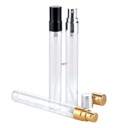 10ml szklane butelki perfum Sliver Gold Cap Transparent Spray Bottle Atomizer F2017828Good QualityGood Zakupy