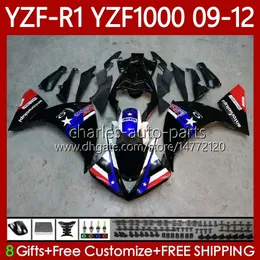 ヤマハYZF-R1 YZF1000 YZF R 1 1000 CC 2009-2012ボディワーク92NO.7 YZF R1 1000CC YZFR1ブラックブルー09 10 11 12 YZF-1000 2009 2010 2011 2012 Moto Fairings Kit