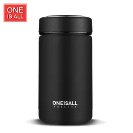 oneisall 400ml 커피 머그잔 열 절연 진공 플라스크 스테인레스 스틸 여행 열 찻잔 차 주입기 강 물병 201204