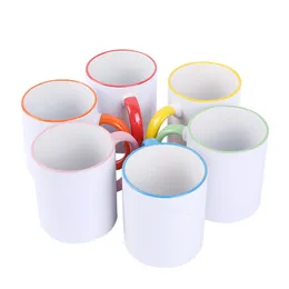 11oz Sublimation Blank Ceramic Mug Personality Heat Transfer Household Water Cup DIY Coffee Cups Christmas Gift