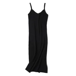 HLBCBG autumn winter Woman thick knit Tank Dress Casual sleeveless sweater dress Camisole Female v-neck camis sexy sweater dress 201110