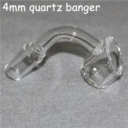 4mm thick club banger smoking domeless quartz nail 10mm 14mm 18mm male female 90 Degrees 100% real Clear QuartzBanger Nails