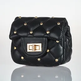 Barn mini väska läder söt nit crossbody väskor för baby flickor liten mynt plånbok påse kawaii barn pengar förändring party handväska