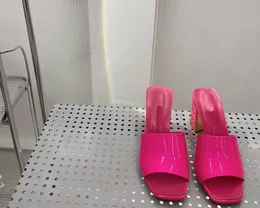 Pantofole da donna di alta qualità moda gelatina tacchi alti spessi sandali da 8,5 4,5 cm scatola di corrispondenza per feste di lusso in PVC liscio