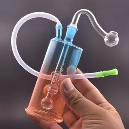 All'ingrosso acqua protettiva Dab Oil Rig bong Concentrato Tubo di fumo con tubo in silicone e ciotola per piattaforma petrolifera in vetro maschio da 10 mm