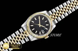 Watches Men New Factory DJ 36mm Two Tone Gold Jub RG SS Black Thick Thook Sapphire Sapphire 발광 다이얼 Diamond Bezel Automatic Movemen235G