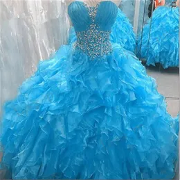 Custom Made Quinceanera Dresses 2021 Organza Crystal Beads Sweet 16 Ball Gown Debutante Prom Party Dress Vestidos De 15 Anos QC1582