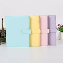 Empty Notebook Binder Loose Leaf Notebooks without Paper PU Faux Leather Cover File Folder Spiral Planners Scrapbook 4 Colors A6 ZY239