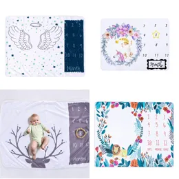 Babyfotografi filtmånadens flanellfoto nyfödd kanin unicorn djur kramar bakgrund filtar swaddling varm varm försäljning 15zh m2