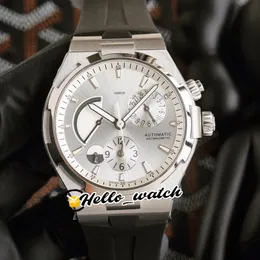 VF New Overseas Dual Horário Branco Discagem White Power Reserve 47450 1222-SC relógio automático dos homens 47450 / B01A Caixa de aço de aço de borracha relógios Olá_Watch