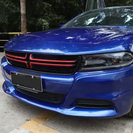 レッドカーフロントメッシュグリルカバーDcoration Trim 4PCS for Dodge Charger 2015 Up Car Exterior Accessories3117