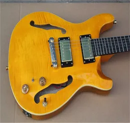 2021 Hot Sälj Musikinstrument Halv en ihålig Jazz Private Stock Orange Guitar